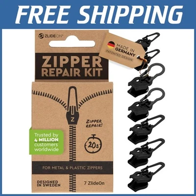 Universal Zipper Pulls - 7pcs Black Multipack - Image 1 of 4