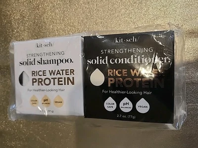 KITSCH Strengthening SOLID SHAMPOO And CONDITIONER Rice Water Protein SEALED  - Image 1 of 2