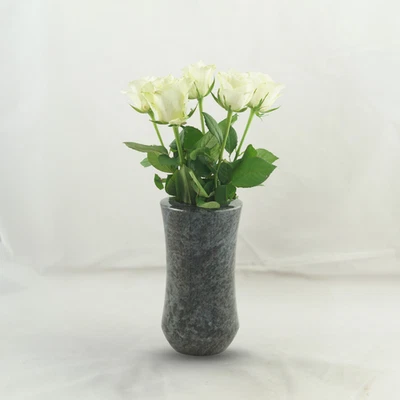 Grabvase Atria 22cm Granit Orion blaugrau-schwarz-rotbraun – robust & - Bild 1 von 3