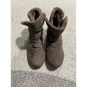 Call It Spring Women's Size 6 Faux Fur Leather Ankle Bootie Shoes Brown - Picture 1 of 13