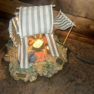 Vintage 1996 Fontanini Krippendorf blaue Könige Zelt 9" Maßstab Licht Erbstück - Bild 1 von 7