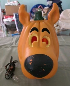 Scooby Doo Halloween Plastic Light Up Jack-O-Lantern Pumpkin Hanna Barbera VTG - Picture 1 of 16