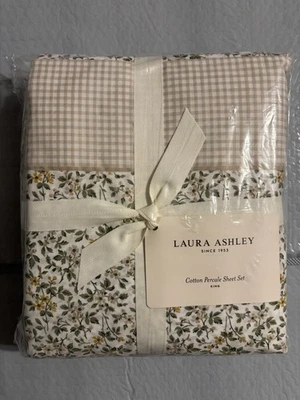 Laura Ashley 4-Piece Cotton Percale Sheet Set (KING)  - Image 1 of 4