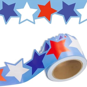 Patriotic Bulletin Board Border Red White Blue Star Border Classroom Bulletin... - Picture 1 of 7