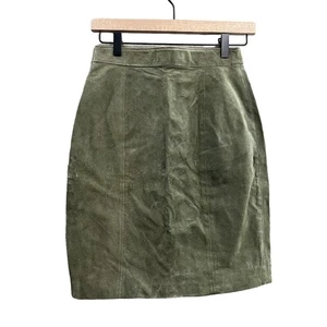 Global Identity Green Leather Skirt Oktoberfest Size 5/6 - Picture 1 of 11