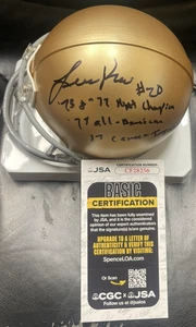 LUTHER BRADLEY SIGNED INSCRIBED NOTRE DAME IRISH MINI HELMET JSA COA CF28256 - Picture 1 of 2