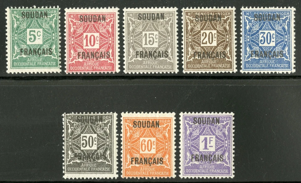 French Sudan   1921    Scott #J1-J8   Mint Lightly Hinged - Mint Hinged Set - Image 1 of 1