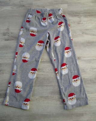 ❤ OLD NAVY Kids Santa Lounge Pants 6 7 Holiday Christmas grey fleece - Image 1 of 4