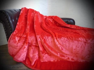 XXL luxury bedspread cuddly blanket living blanket blanket red / ruby red 200x240 cm - Picture 1 of 1