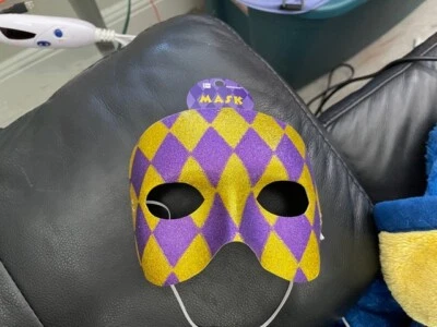 Glitter Harlequin Gold & Purple Mardi Gras Mask Adult Size New!!! - Image 1 of 2