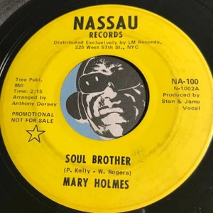 MARY HOLMES Funk 45 Nassau #100 Soul Brother b/w After I Shed A Tear - Picture 1 of 2