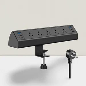 Desk Clamp Power Strip USB-C 40W 4 PD Ports 6USB 5AC Outlets Surge Protector 6ft - Picture 1 of 5