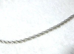 COLLAR Estate precioso de colección años 80-90 de plata esterlina cuerda torcida cadena hebra - Imagen 1 de 9