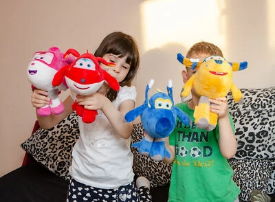Super Wings Plüschfiguren Kuscheltieren JETT, JEROME, DIZZY, DONNIE 26 cm Kinder