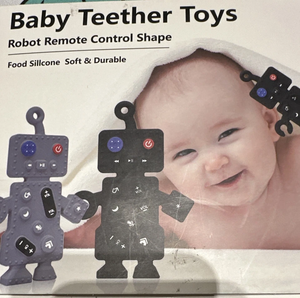 Baby Teether Toys Robot Remote Control Shape Silicone Toddler - Image 1 of 1