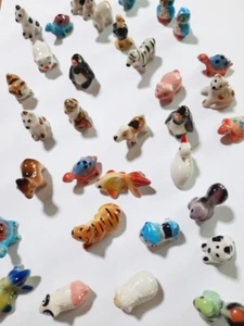 30 Piezas Animales Miniatura Cerámica Venta al por mayor Mini Cerámica Mezcla Estatuillas Aleatorias  - Imagen 1 de 8