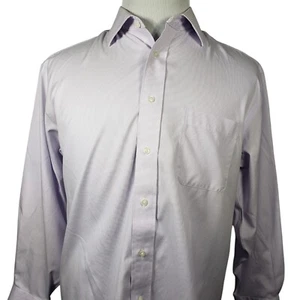 Jos A Bank Dress Shirt Traveler Mens 16 32 Long Sleeve Button Up Purple Stripe - Picture 1 of 9