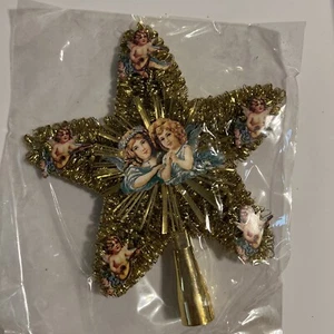 Baumspitze Gold mit Engeln 9,5 cm - Bild 1 von 3