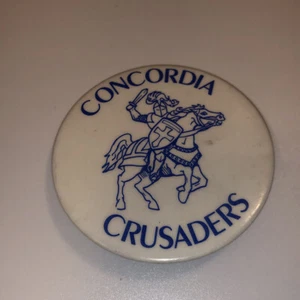 Vintage Button Pin - Concordia Lutheran School Crusaders Catawba County NC - Picture 1 of 4