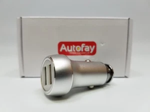 Two Pack Car Charger 2.4A- 2 USB Ports - Silver - Autofay - Picture 1 of 12