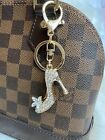 High Heel Bag Charm Keychain Key Ring Car Charm Gold Birthday Gift Shoe Lovers