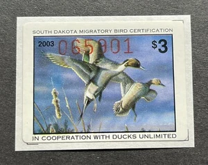 WTDstamps - 2003 SOUTH DAKOTA Dakota - State Duck Stamps - Mint OG NH - Picture 1 of 2