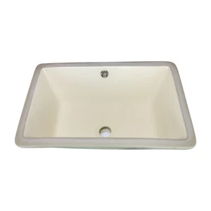 Lavabo Rectangular Baño Fregadero 20-7/8 x 13-5/8" x 7-1/4" Bisque Porcelana - Imagen 1 de 4