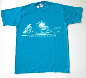 Vintage Yellowstone DEADSTOCK sz M / L Shirt Blue Nature Made in USA JERZEES New - Picture 1 of 6