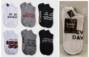6 Pares de Calcetines Schitts Creek Rosebud Motel Rosa Boticario Ew David Gris Negro - Imagen 1 de 5