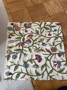 Vintage bestickt Crewel Crewelwork Polsterstoff Blumen Italy Van Lathem - Bild 1 von 7
