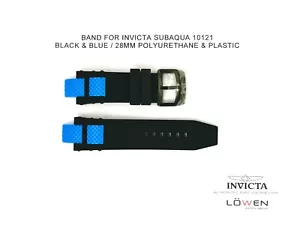 Authentic Invicta Subaqua 10121 Black Polyurethane/Blue Plastic 28mm Watch Band - Picture 1 of 3