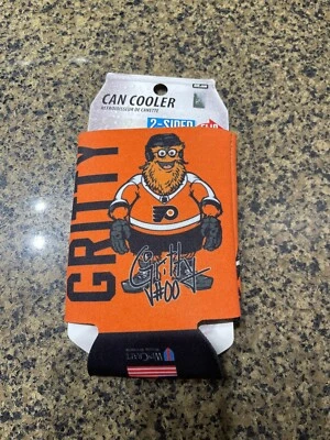 NEW Philadelphia Flyers NHL Wincraft GRITTY 12oz Can Cooler 2 Sided Mascot - Image 1 of 4