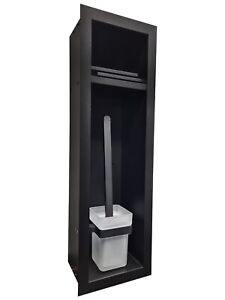 WC Einbauschrank - Unterputz - Papier/Bürstenhalter - 60 CM Schwarz