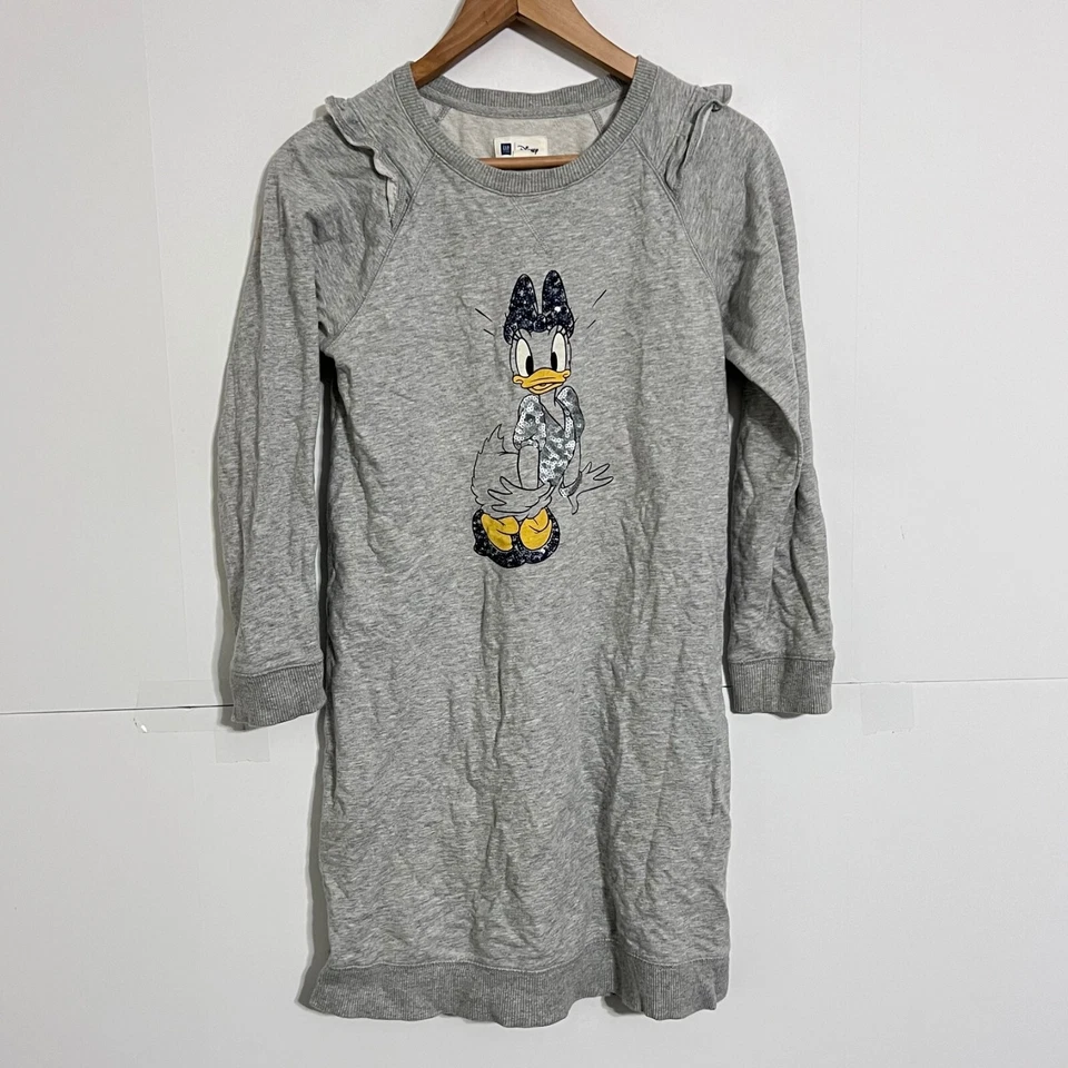Vestido Sudadera Gap Niños Niñas Volantes Talla 2XL Gris Disney Daphne Pato Lentejuelas Foto 1 de 4