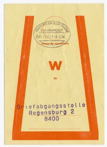 Deutschland 1974 Bahnpost Frankfurt Am Main-Passau Briefabgangsstelle Quittungsbrief - Bild 1 von 2