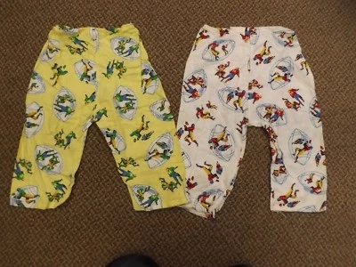 De Colección Años 60 NUEVO Par Niños Talla 3 Franela Pantalones de Salón Blanco Amarillo Fútbol Deportes  Foto 1 de 4