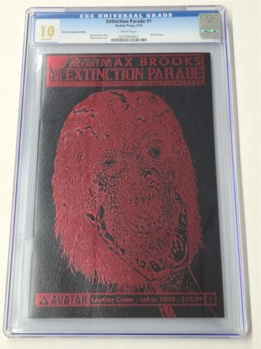 Extinction Parade #1 - CGC 10 - Max Brooks - Red Foil Leather Edition
