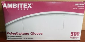 Ambitex Tradex International Poly Gloves, Medium, Clear, Box Of 500 PMD6505 - Picture 1 of 2