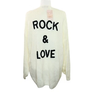 Fashion Rock and Love Strickjacke Pullover vorne offen creme/elfenbein GR L - Bild 1 von 12
