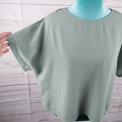 Blusa corta Everly Anthropologie verde top para mujer talla grande manga corta  Foto 1 de 4