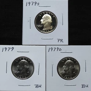 1979 BU, 1979D BU & 1978S PR Washington QTS 5A12CPC-1-2-3 - Bild 1 von 4