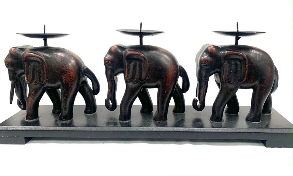 Door Candles Elephants Wooden - Image 1 of 2