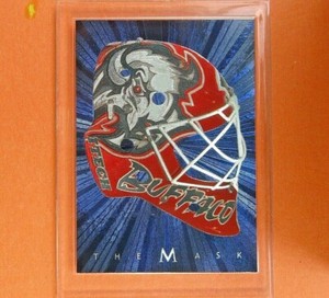 MARTIN BIRON  2001-02  BETWEEN THE PIPES MASK BLUE  #3  Buffalo Sabres