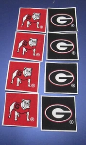 University of Georgia  "BULLDOGS" - Fabric Applique Iron Ons - 8 Pieces - Picture 1 of 3