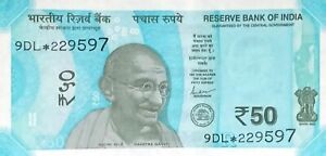 INDIA 2021 NEW SERIES UNC 50 RUPEES BANK NOTE ,GANDHI , HAMPI CHARRIOTS