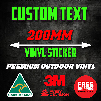 200mm CUSTOM STICKER - Vinyl DECAL Text Name Lettering Car Window Van  • 6.80$