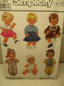 Simplicity 8376 Doll Clothing Pattern 13-18" Baby Doll Wardrobe Cut Choose Size - Picture 1 of 2