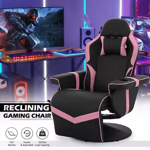Gaming Computer Chair Leather Ergonomic Recliner Racing Swivel Seat w/Cup Holder - Picture 1 of 12