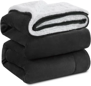 Sherpa Fleece Twin Size Blanket for Bed - Extra Warm and Heavy Thick Blankets fo - Picture 1 of 7