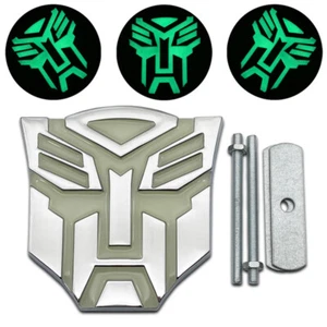 3D Metal Chrome Transformers Autobots Grille Car Emblem Racing SUV Grill Badge - Picture 1 of 6